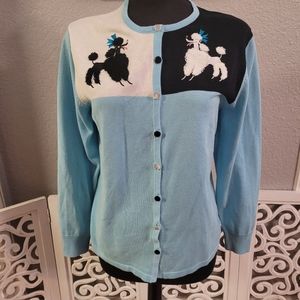 Vintage Bob mackie poodle cardigan